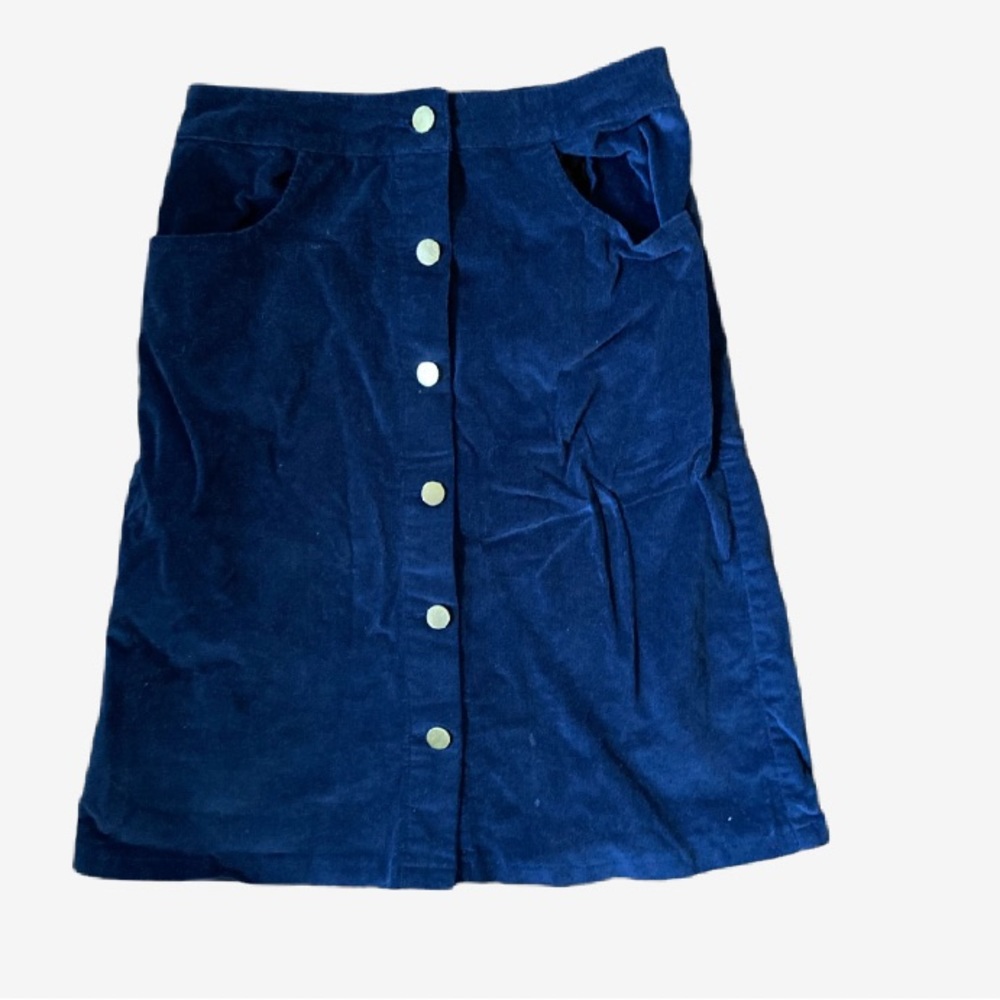 Front Button Corduroy Pencil Skirt